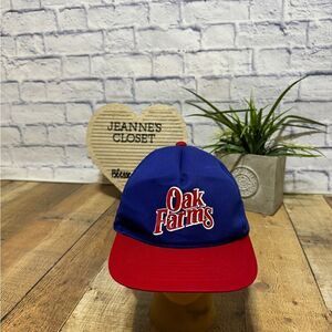 Oak Farms Dairy Trucker Adjustable Red and Blue Hat Cap Texas